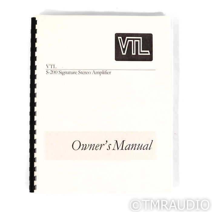 VTL S-200 Signature Stereo Tube Power Amplifier