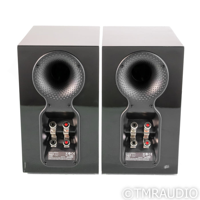 B&W 707 S2 Bookshelf Speakers; Gloss Black Pair