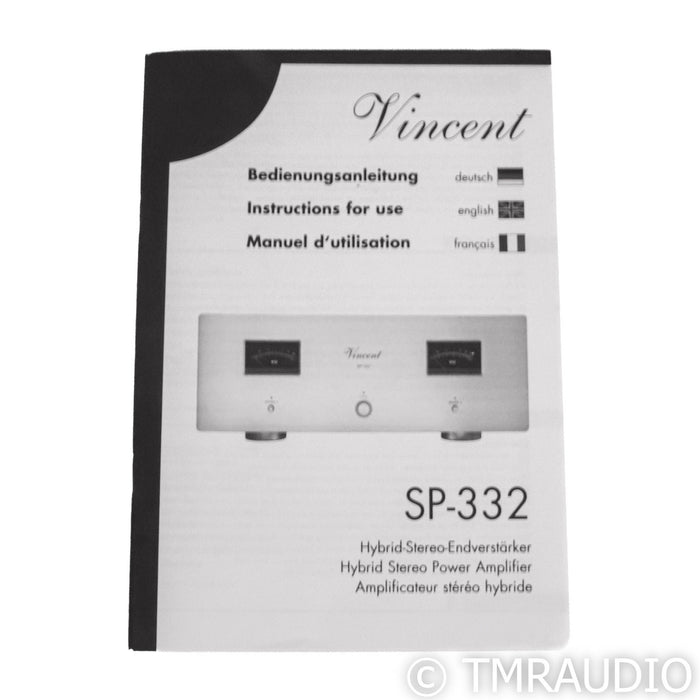 Vincent Audio SP-332 Stereo Tube Hybrid Power Amplifier