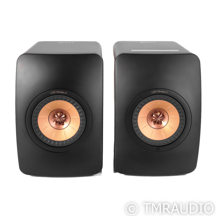 KEF LS50 Wireless II Powered Bookshelf Speakers; Carbon Black Pair