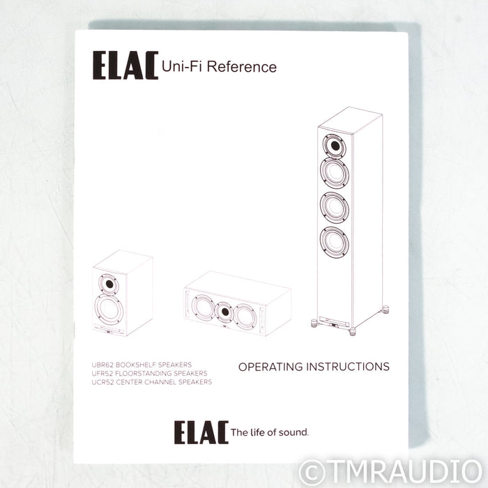 ELAC Uni-Fi Reference UBR62 Bookshelf Speakers; Black & Walnut Pair
