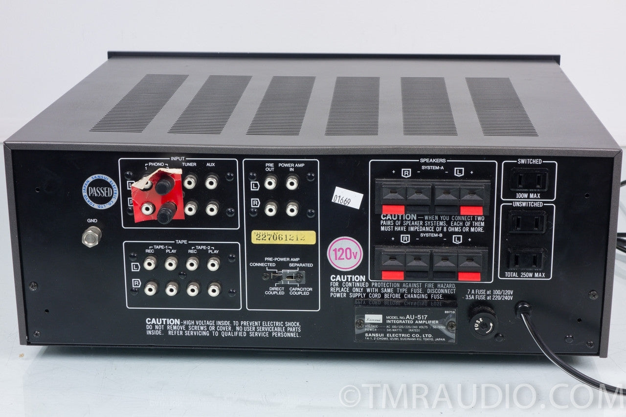 Sansui AU-517 Vintage Stereo Integrated Amplifier / Amp — The