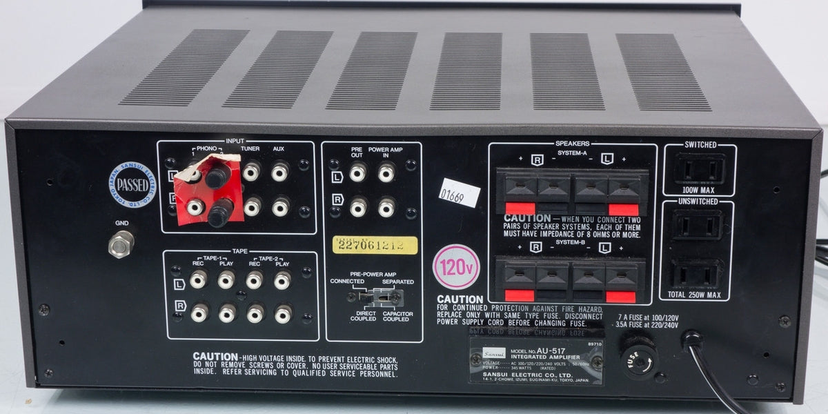 Sansui AU-517 Vintage Stereo Integrated Amplifier / Amp — The