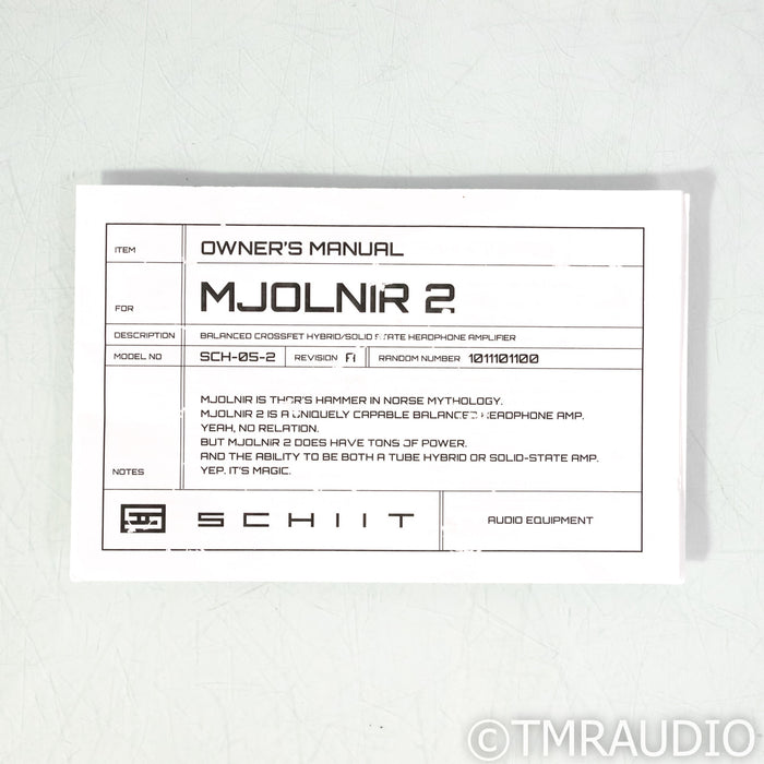 Schiit Audio Mjolnir 2 Tube Headphone Amplifier