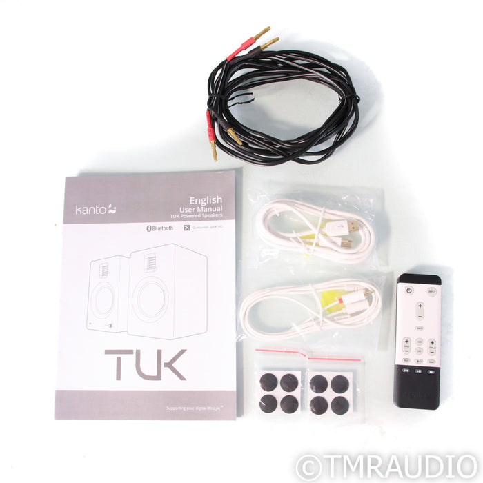 Kanto Tuk Powered Bookshelf Speakers; White Pair