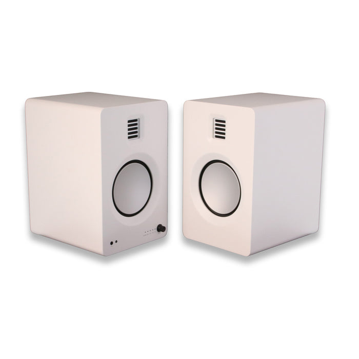 Kanto Tuk Powered Bookshelf Speakers; White Pair