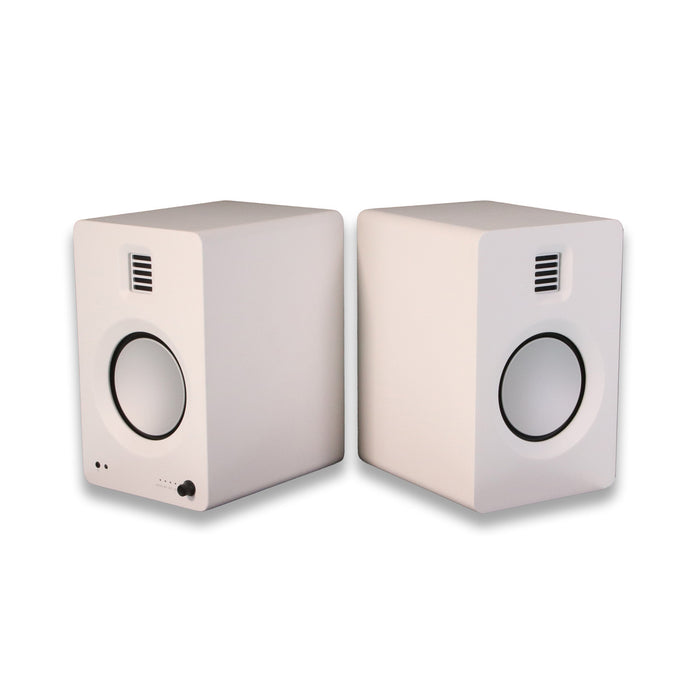 Kanto Tuk Powered Bookshelf Speakers; White Pair