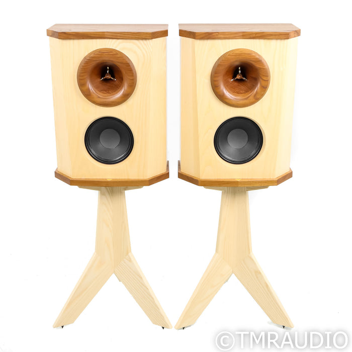 Fleetwood Sound Deville SQ Bookshelf Speakers; Natural Pair w/ Stands