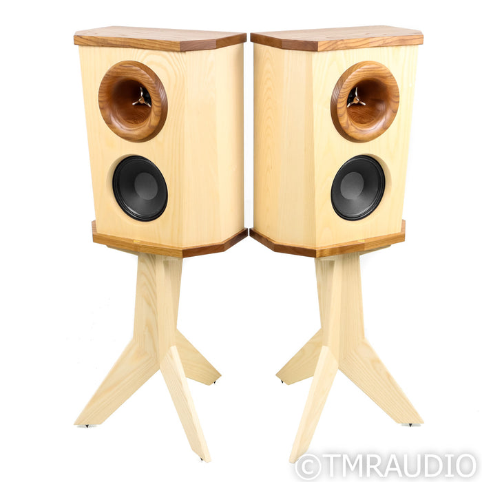 Fleetwood Sound Deville SQ Bookshelf Speakers; Natural Pair w/ Stands