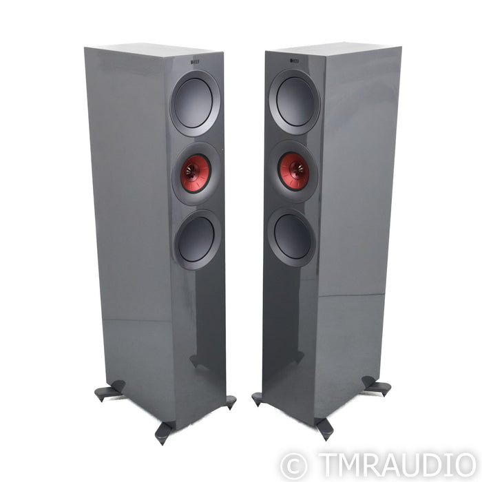 KEF R7 Meta Floorstanding Speakers; Titanium Gloss Pair