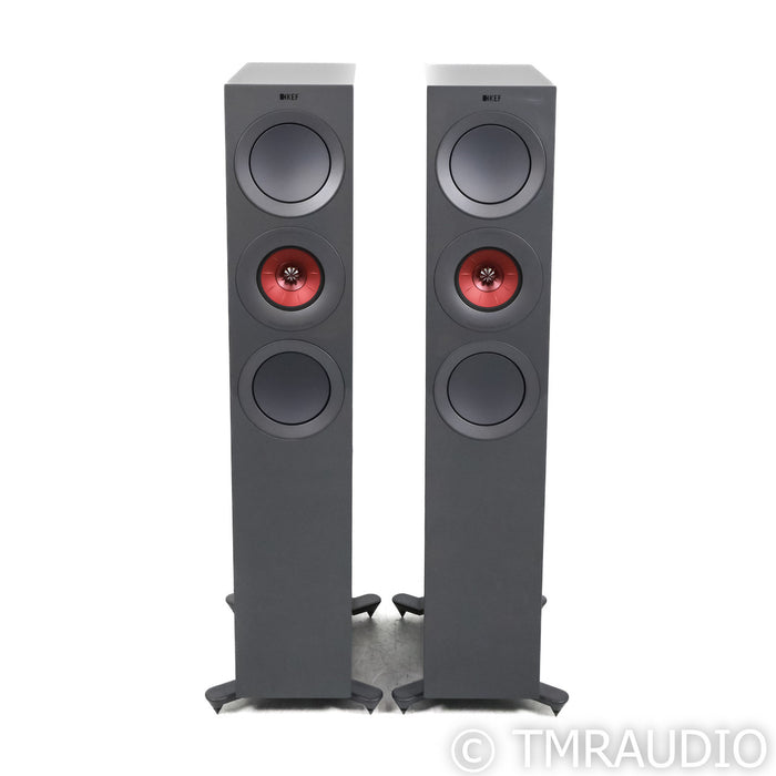 KEF R7 Meta Floorstanding Speakers; Titanium Gloss Pair