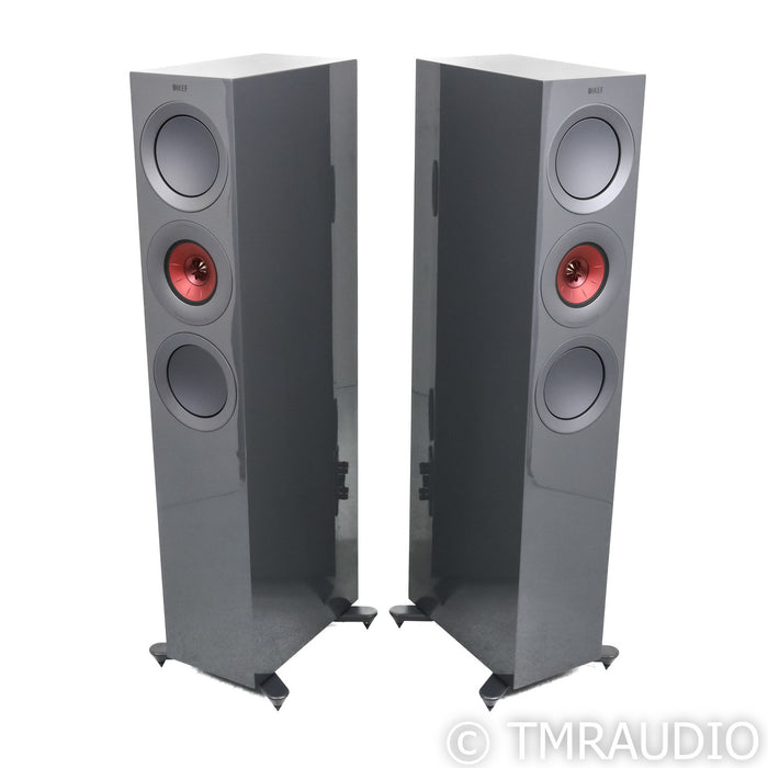 KEF R7 Meta Floorstanding Speakers; Titanium Gloss Pair