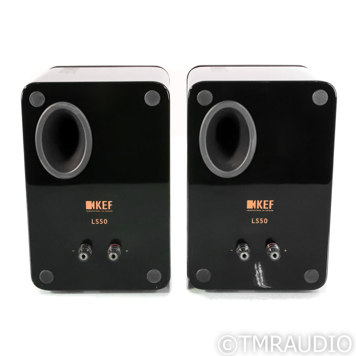 KEF LS50 Bookshelf Speakers; Black Pair