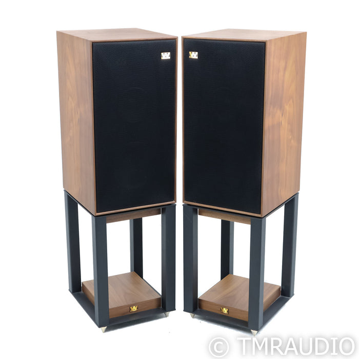 Wharfedale Linton 85th Anniversary Bookshelf Speakers; Walnut Pair w/ Stands