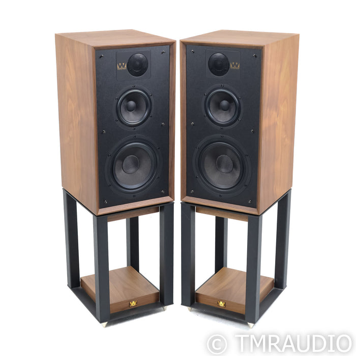 Wharfedale Linton 85th Anniversary Bookshelf Speakers; Walnut Pair w/ Stands