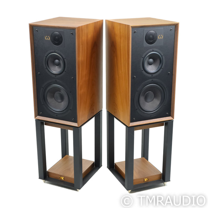 Wharfedale Linton 85th Anniversary Bookshelf Speakers; Walnut Pair w/ Stands
