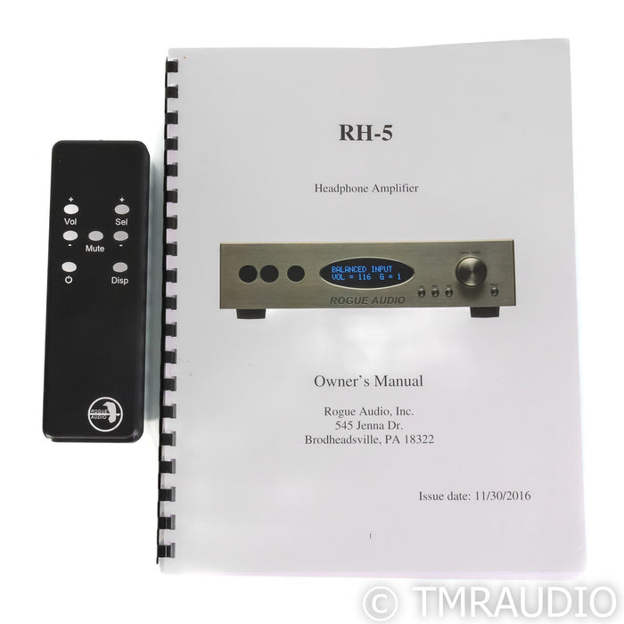 Rogue Audio RH-5 Tube Headphone Amplifier; MM & MC Phono Upgrade; Mundorf Caps