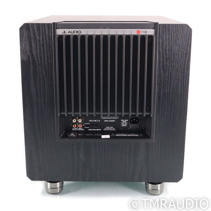 JL Audio E-Sub e112 12" Powered Subwoofer; Black Ash w/ IsoAcoustics Gaia II