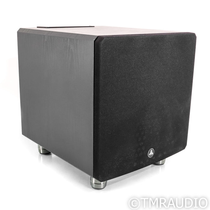JL Audio E-Sub e112 12" Powered Subwoofer; Black Ash w/ IsoAcoustics Gaia II