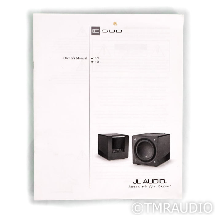 JL Audio E-Sub e112 12" Powered Subwoofer; Black Ash w/ IsoAcoustics Gaia II