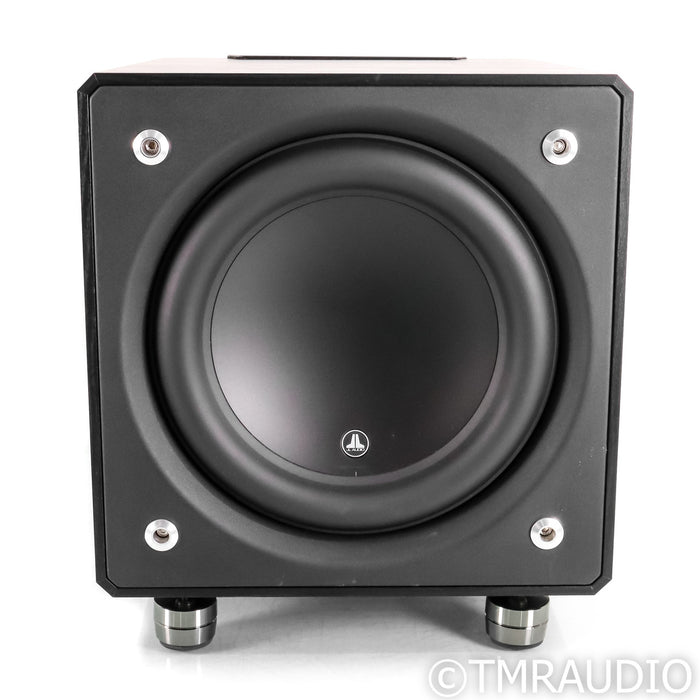 JL Audio E-Sub e112 12" Powered Subwoofer; Black Ash w/ IsoAcoustics Gaia II
