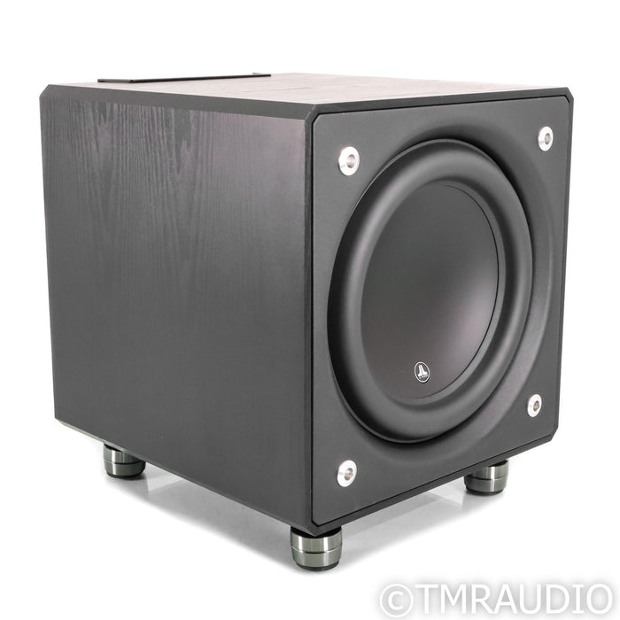 JL Audio E-Sub e112 12" Powered Subwoofer; Black Ash w/ IsoAcoustics Gaia II
