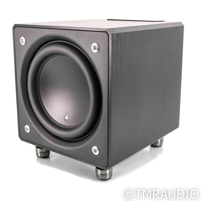 JL Audio E-Sub e112 12" Powered Subwoofer; Black Ash w/ IsoAcoustics Gaia II