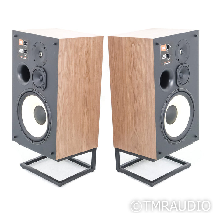 JBL James Lansing L100 Classic Bookshelf Speakers with Stands; Walnut Pair