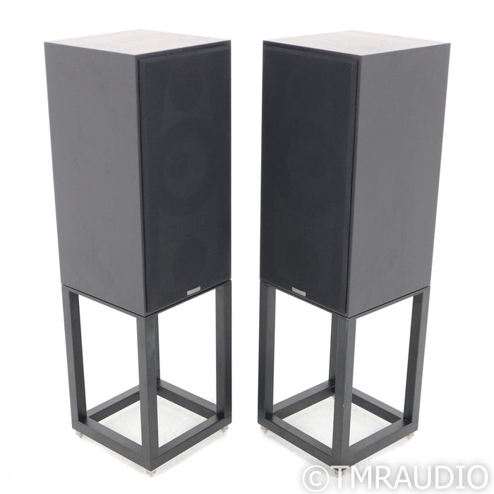 Mission 770 Bookshelf Speakers; Black Oak Pair w/ Stands