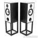 Mission 770 Bookshelf Speakers; Black Oak Pair w/ Stands