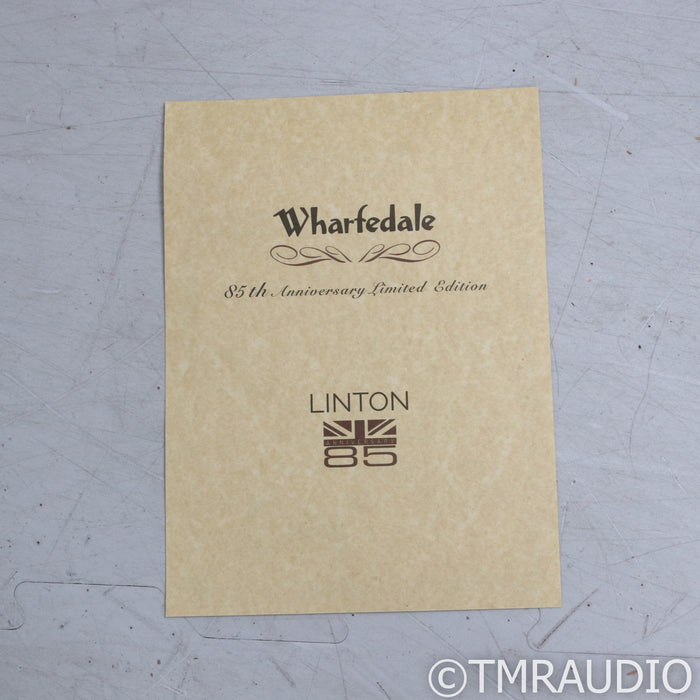 Wharfedale Linton 85th Anniversary Bookshelf Speakers; Walnut Pair w/ Stands