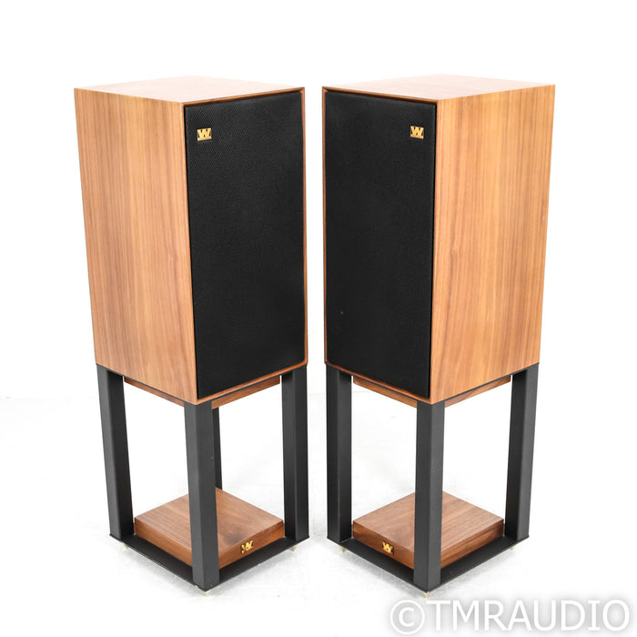 Wharfedale Linton 85th Anniversary Bookshelf Speakers; Walnut Pair w/ Stands