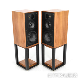Wharfedale Linton 85th Anniversary Bookshelf Speakers; Walnut Pair w/ Stands