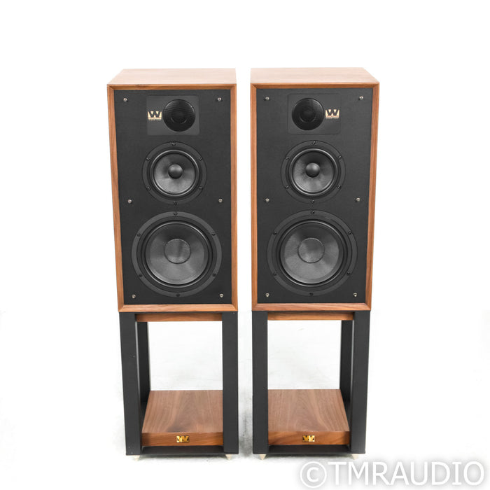 Wharfedale Linton 85th Anniversary Bookshelf Speakers; Walnut Pair w/ Stands