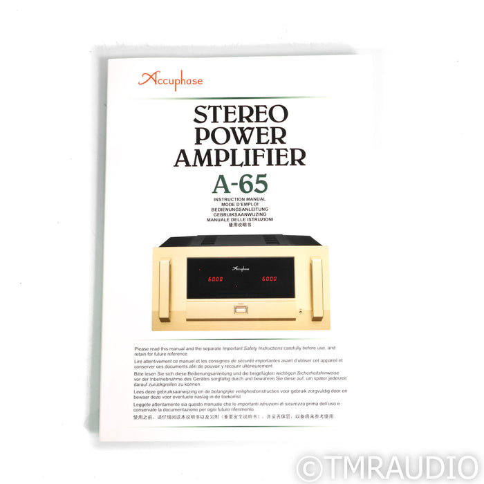 Accuphase A-65 Stereo Power Amplifier