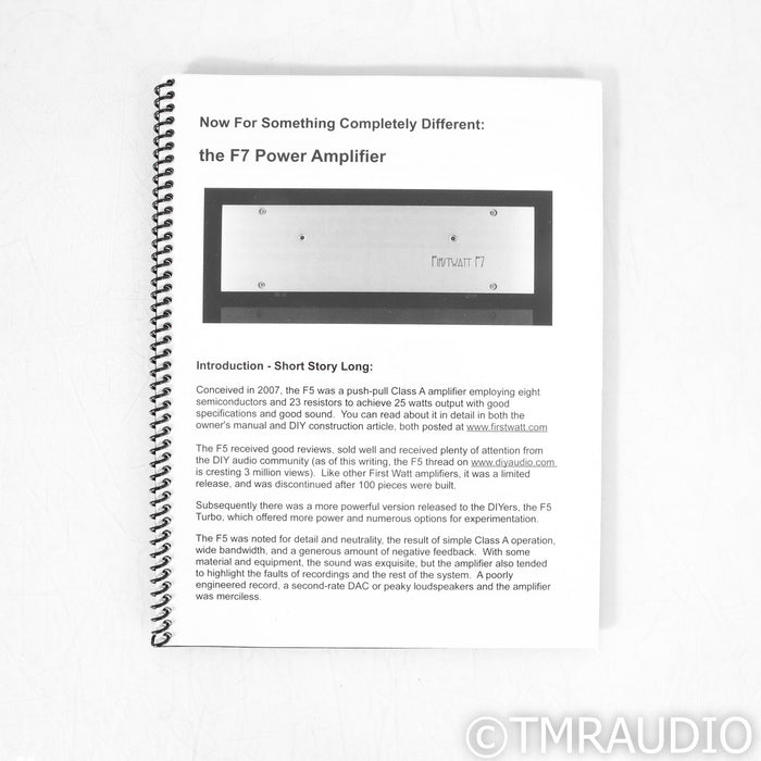First Watt F7 Stereo Power Amplifier