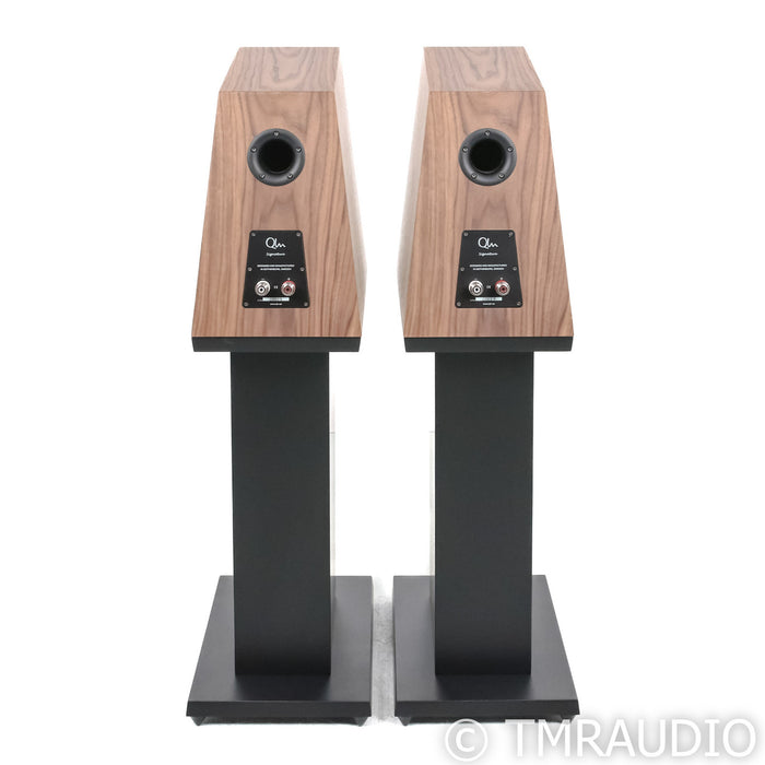 Qln Signature Bookshelf Speakers; Walnut Pair with Stands