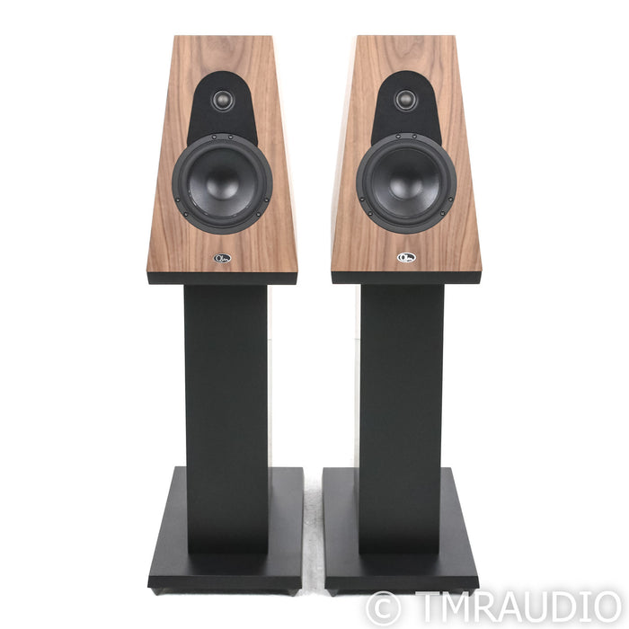 Qln Signature Bookshelf Speakers; Walnut Pair with Stands