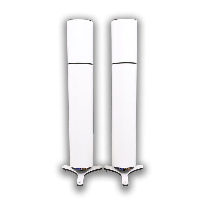 Aequo Audio Stilla Active Floorstanding Speakers; White Pair