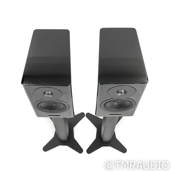 Dynaudio Evoke 10 Bookshelf Speakers; Black High Gloss Pair w/ Stands