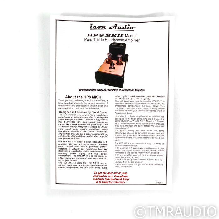 Icon Audio HP8 MkII Stereo & Mono Tube Headphone Amplifier