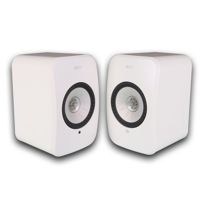 KEF LSX Wireless Streaming Bookshelf Speakers; White Pair