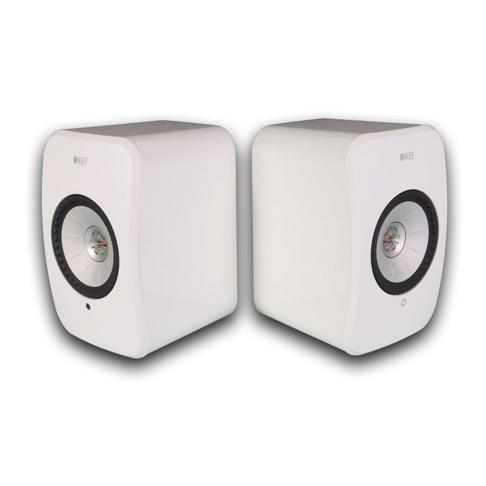 KEF LSX Wireless Streaming Bookshelf Speakers; White Pair