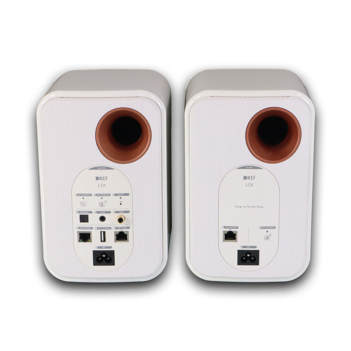KEF LSX Wireless Streaming Bookshelf Speakers; White Pair