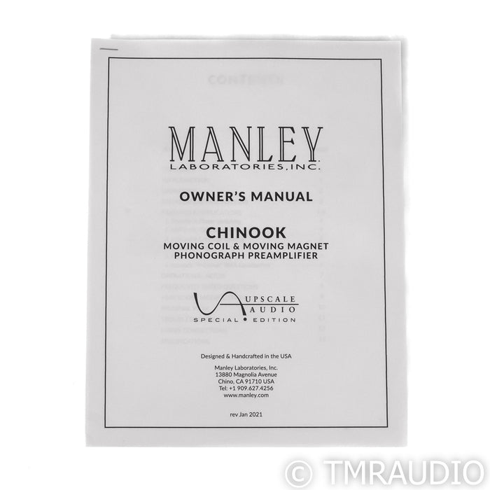 Manley Laboratories Chinook SE MkII Tube MM & MC Phono Preamplifier