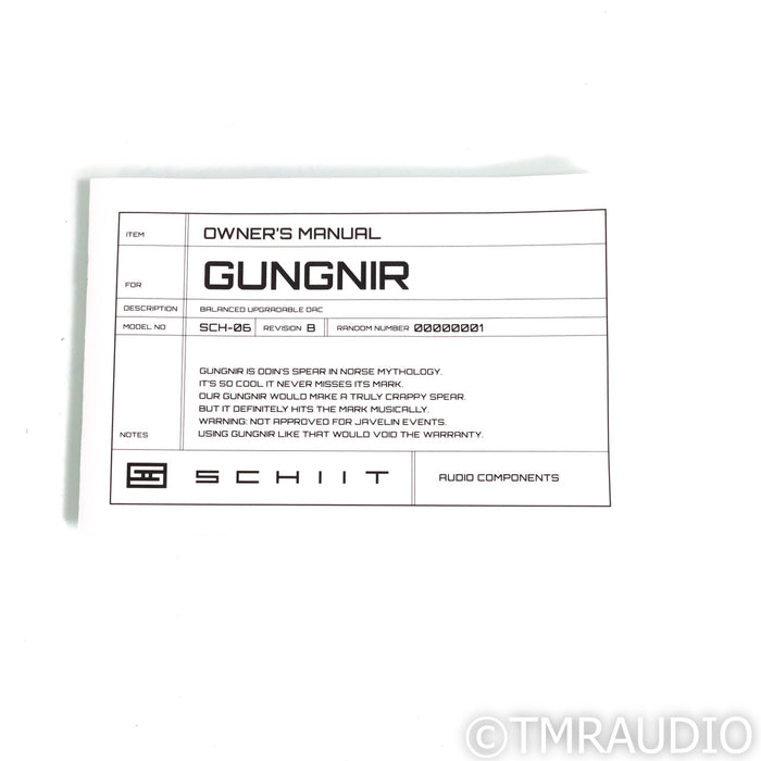 Schiit Audio Gungnir Multibit DAC; D/A Converter