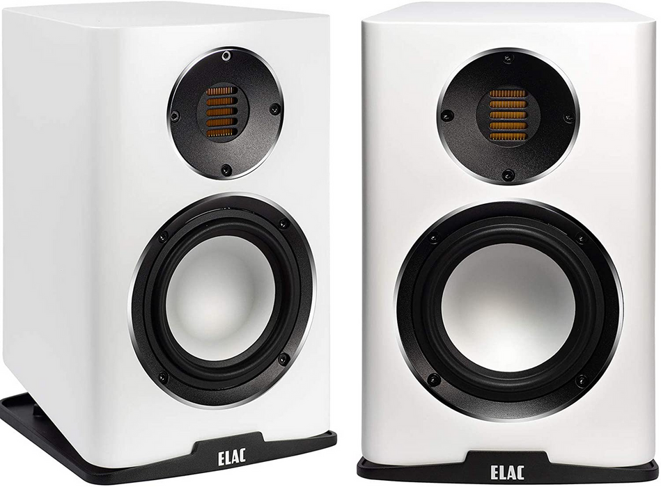 Elac Carina Bookshelf Speakers; Satin White Pair; CLOSEOUT (New w/ Warranty)