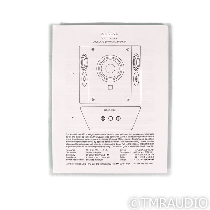 Aerial Acoustics SR3 Surround Speakers; Black Pair