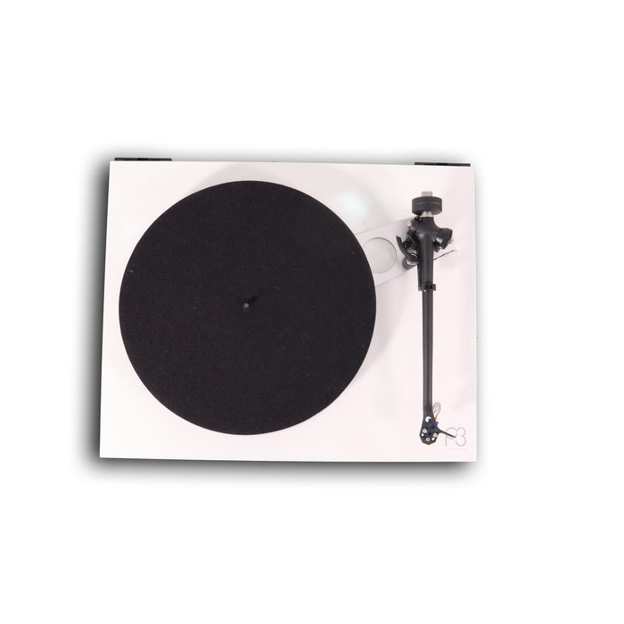 Rega Planar 3 Belt Drive Turntable;  White w/ Elys 2 MM Cartridge