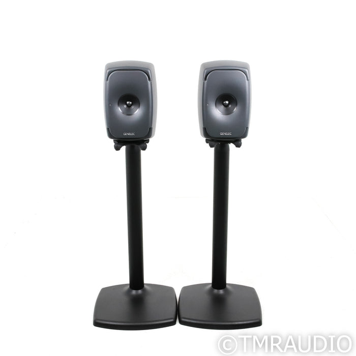 Genelec 8341A Active Studio Monitors; Grey Pair w/ Stands